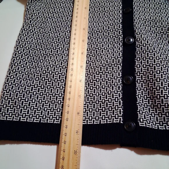 Maeve By Anthropologie Plunging Polo Cardigan Black and White Size‎ XS - Picture 7 of 11